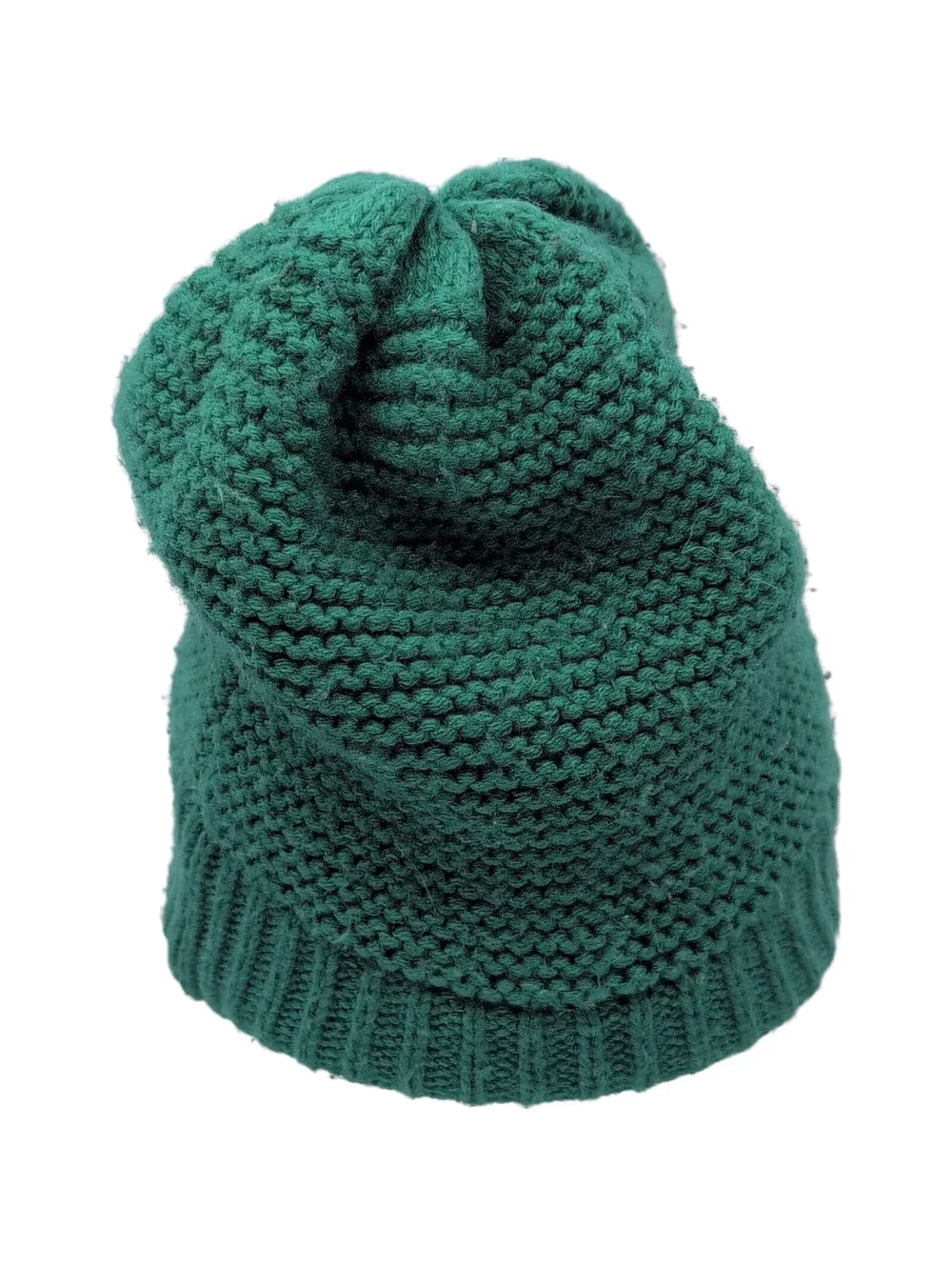 The North Face Beanie Womens One Size Green Knit Cuffed Logo NF00CLM5 Hat